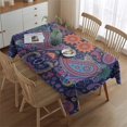 thumbnail image 2 of Multicolor Ethnic Paisley Pattern Rectangle Tablecloth 60"x84",Waterproof Polyester Rectangle Table Cloth, Wipeable Spillproof Polyester Tablecloth for Dining, Camping, Indoor and Outdoor, 2 of 5