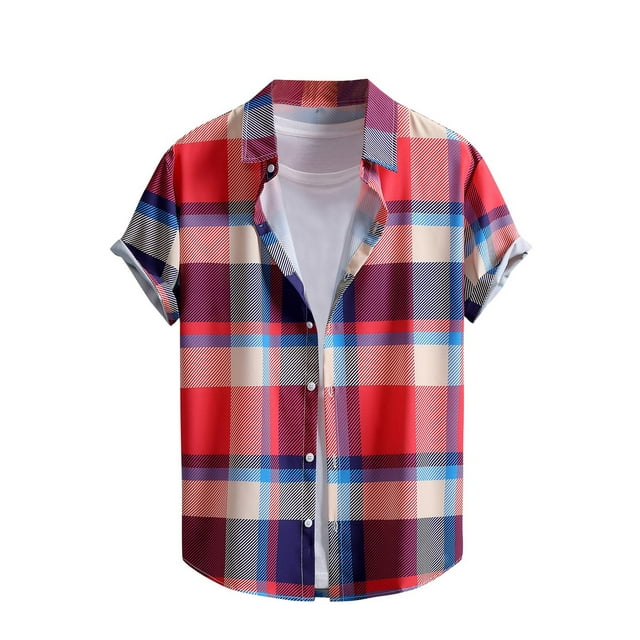 Mens Casual Manga Corta Botón Abajo Camisas, la Impresión de la Playa Turndown para Tropical, Hawaii, Al Aire Libre Y el Uso Diario
