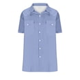 thumbnail image 4 of Mineart Mens Solid Color Shirts Button Down Short Sleeve Shirt Vintage Regular Fit Button Up Work Shirts with Two Pockets, 4 of 7