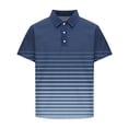 thumbnail image 5 of FAWUUDO Shirts for Men Short Sleeve Button Down Collar Gradient Shirts Moisture-Wicking Sports Men's Lapel Shirt D-Blue, 5 of 5