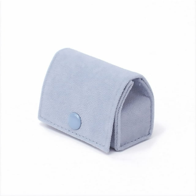 Caja para anillos, caja de regalo para anillos de joyería, estuche para exhibición de anillos vintage para propuesta de ceremonia de boda, compromiso (azul)