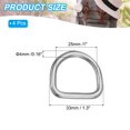thumbnail image 2 of Uxcell Metal D-Rings, 304 Stainless Steel D Ring Welded Solid Dee Rings DIY Accessories for Dog Collars 4x25mm, 2 of 6