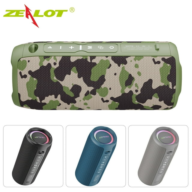 Sonido ZEALOT S49PRO Altavoz inalámbrico portátil con tecnología BT 5.2 Altavoces IPX6 impermeables Sonido HiFi AUX FM Tarjeta TF Iluminación RGB Largo tiempo de reproducción Compacto y portá