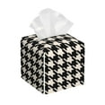 thumbnail image 1 of Fotbe Black and white houndstooth Porta Pañuelos Decorativo de Cuero, Caja Cuadrada Moderna para Pañuelos Faciales, Organizador y Dispensador 5x5x5'', 1 of 7