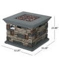 thumbnail image 5 of GDF Studio Didicas Outdoor Wicker 5 Piece Club Chair and Fire Pit Set with Cushions, Gray, Beige, and Stone, 5 of 13