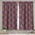 thumbnail image 2 of Ambesonne Retro Valance & Curtain, Shabby Damask Rococo, 55"x30", Dark Coral Blue Grey, 2 of 6