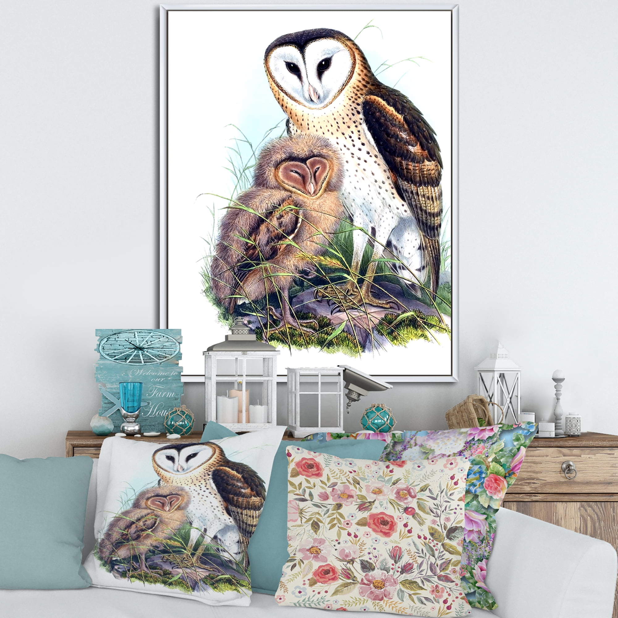 Designart 'Ancient Birds I' Traditional Framed Canvas Wall Art Print