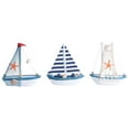 thumbnail image 3 of OUNONA 6 Pcs  Mediterranean Sailboat Craft Wooden Sailing Boat Delicate Home Decor, 3 of 8