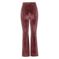 thumbnail image 4 of LLYwey Fleece Lined Hiking Pants Women Ladies Winter Fashion Solid Color Gold Velvet Stripe Casual Pants and Pants New Winter Pants Red S, 4 of 6
