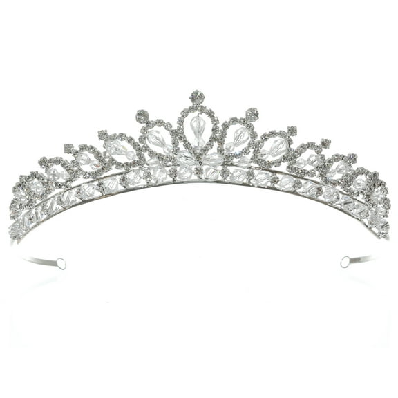 SAMKY Sophisticated Bridal Tiara Featherlight Rhinestone Crystal Crown for Brides