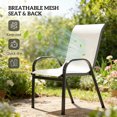thumbnail image 3 of Outdoor Stackable Patio Dining Chairs Set of 4,High Back Outdoor Patio Chairs with Breathable Mesh Seat,Metal Frame for GardenLawn Backyard, 3 of 7