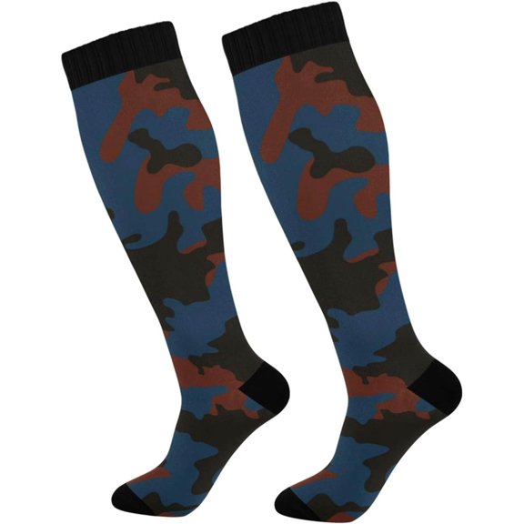GZHJMY Camouflage Compression Socks, Women Men Long Stocking (20-30mmHg), Travel Knee High Stockings for Athletic Sports,Running,Cycling,Nursing