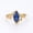 Rose Plated, variant on Solitaire Marquise Cut Blue Sapphire Ring, Leaf Band Ring, Minimalist Ring, September Birthstone Ring, Engagement Ring, Blue Gemstone Ring, Bypass Band Ring, Handmade Jewelry
