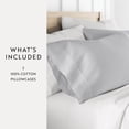 thumbnail image 3 of Light Gray 300TC Cotton Cooling Pillow Case Set, Standard/Queen, by Noble Linens, 3 of 8