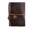 thumbnail image 1 of Retro Leather Cover Refillable Blank Line Spiral Notebook Corsair Pendants Nautical Journal Planner Diary Loose-leaf Sketchbook Scrapbook Pocket Notepad with Random Accessories - Small (Coffee), 1 of 6