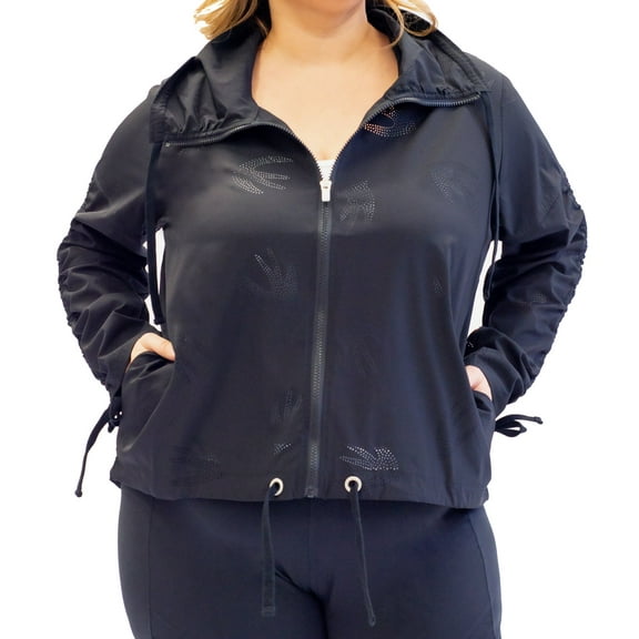 Nanette Lepore Womens Plus Size Windbreaker Jacket