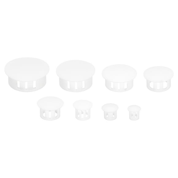 Unique Bargains 255pcs 8 Sizes Plastic Hole Plugs, White Screw Caps Cover Locking (1/4" 5/16" 3/8" 1/2" 5/8" 3/4" 7/8" 1")