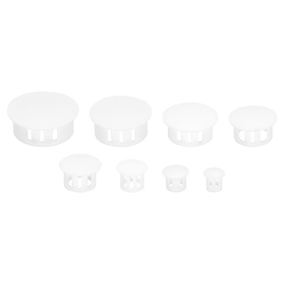 255pcs 8 Sizes Plastic Hole Plugs, White Screw Caps Cover Locking (1/4" 5/16" 3/8" 1/2" 5/8" 3/4" 7/8" 1")