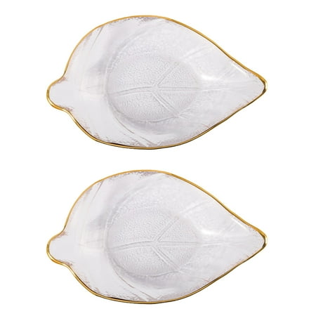 

2Pcs Glass Sauce Dish Decorative Seasoning Plate Household Tableware Supplies