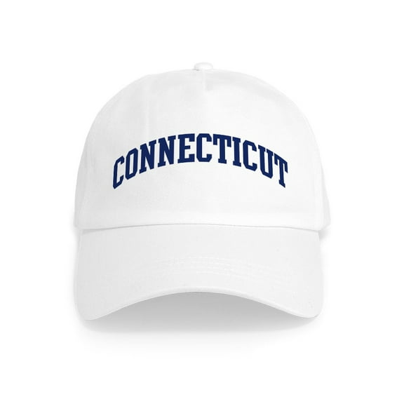 CafePress - Blue Classic Connecticut Cap - Adjustable 100% Brushed Unisex Casual Cotton Baseball Cap, Beige, 1