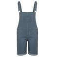 thumbnail image 2 of Men Casual Fashion Solid Breast Pocket Denim Ripped Shorts Straight Type Overalls, 2 of 5
