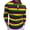 Yellow, variant on Polos for Men Long Sleeve Color Matching Striped T Shirt Base Digital Casual Carnival Stylish Men Polo Shirts Purple L