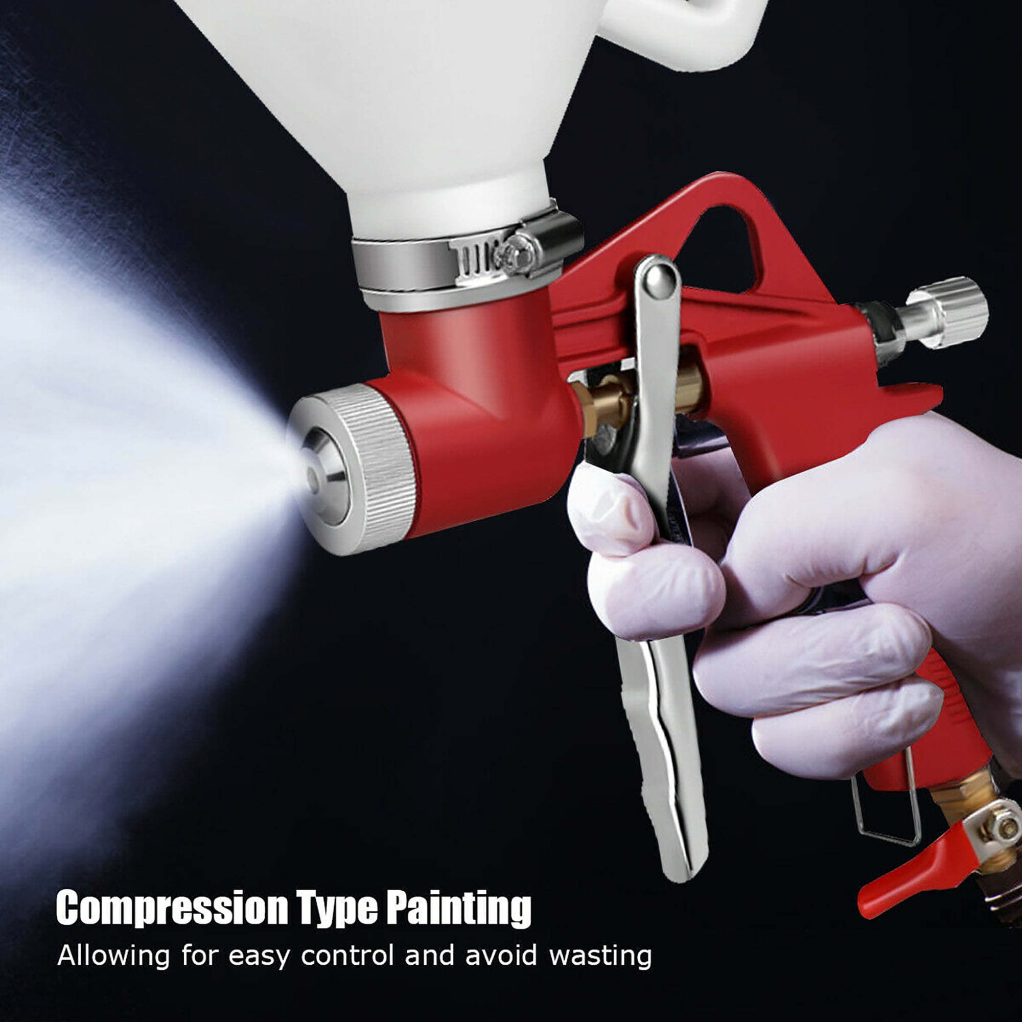 Air Hopper Spray Gun Paint Texture Tool Drywall Wall Painting Sprayer w/3 Nozzle 