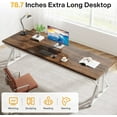 thumbnail image 6 of Tribesigns 78.7 Inches Long Computer Desk, Two Person Desk Large Executive Office Desk, Double Desk Study Writing Table for Home Office (Brown), 6 of 7