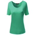 thumbnail image 1 of FashionOutfit Women's Solid Boatneck Dolman T-shirt Tops, 1 of 3