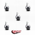 thumbnail image 2 of 2 Inch Swivel Metal Ball Caster Wheels for Furniture - Bright Chrome Finish Stem Casters with 3/8 Inch - 24 TPI x 5/8 Inch Threaded Stem - 375lbs. Total Capacity - Set of 5 - Service Caster Brand, 2 of 4