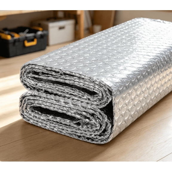 Double Reflective Insulation Roll, 23.6 in X 10 FT Window Insulation for Summer Heat, Double-Sided Aluminum Bubble Roll for Garage Door, Roof, Car