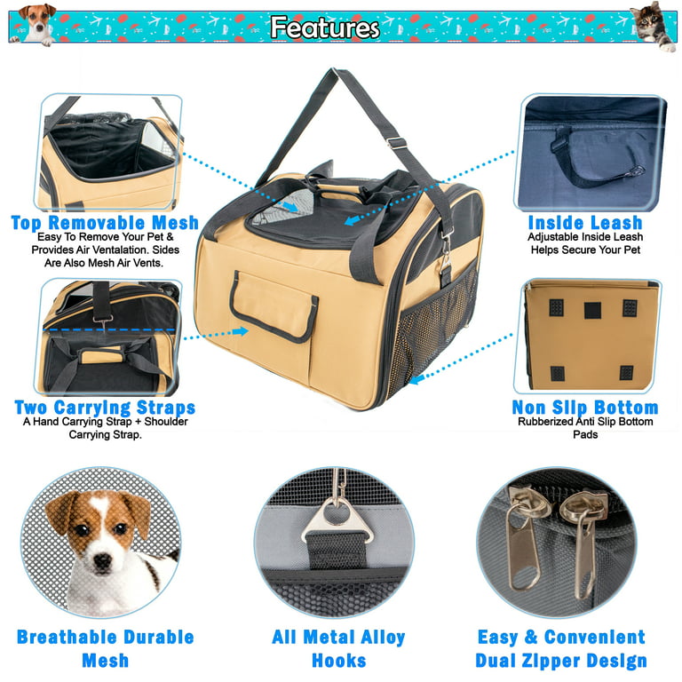 Lesure TSA Airline Approved Cat Carrier - Expandable Pet Carrier, Travel  Pet Carriers for Small Dogs, Soft-Sided Puppy Carriers with Sherpa Pad