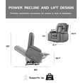 thumbnail image 2 of Garvee Oversized Lift Recliner Chair,  with Heat, Massage, Adjustable, Gray, 2 of 6
