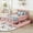 Pink, variant on Harper & Bright Designs Twin Size Wood Platform Bed with Guardrails on Both Sides for Kids, Platform Bed with 2 Storage Drawers, Wood Platform Bed Frame with Headboard and Footboard, White