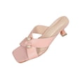 thumbnail image 2 of Viluyesy Womens Slides Sandals, Pearls Square Toe Low Kitten Heel Spring Summer Casual Slingback Shoes Pink US7.5, 2 of 4