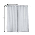 thumbnail image 3 of Efavormart Pack of 2 52"x84" Silver Faux Linen Curtains, Semi Sheer Curtain Panels with Chrome Grommet for Living Room Home Decor Window Privacy Linen Textured Drapes, 3 of 5