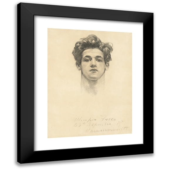 John Singer Sargent 12x14 Black Modern Framed Museum Art Print Titled - Olimpio Brown (C. 1900-1910)