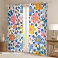 thumbnail image 2 of Manfei Groovy Floral Flowers Black Out Curtains for Boys Girls,Spring Garden Curtains Pack of 2 (42x63 Each),Polka Dots Bedroom Curtains,Luxury Bedroom Decor, 2 of 6