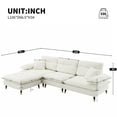 thumbnail image 4 of MAYEERTY 106x66.5" L-Shaped Convertible Sectional Sofa - 4-Seat Tufted Chenille Couch with Two-Tone Legs/Ottoman for Living Room/Apartment/Office, 3 Colors, 4 of 9