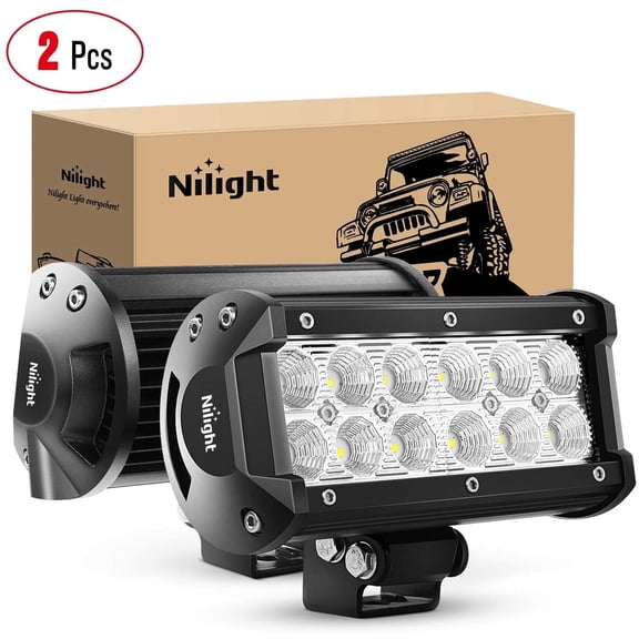 Nilight Led Pods 2Pcs 36W 2800LM 6.5 Inch Flood Off Road Light Bar Super Bright Driving Work Fog Lamps for Trucks Pickup Golf Cart SUV ATV UTV 4x4 Van Camper Boat