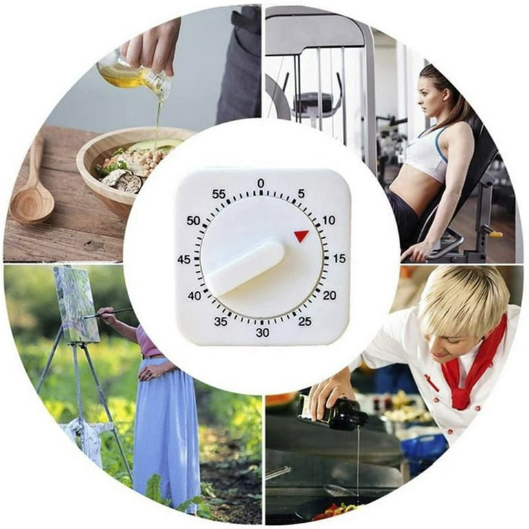 AllTopBargains 2pc Long Ring Bell Alarm Loud 60-Minute Kitchen Cooking Wind Up Timer Mechanical