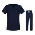 thumbnail image 3 of Conjunto de uniforme de enfermera para hombre y mujer, ropa de trabajo de enfermera transpirable y amigable con la piel, cintura elástica, ropa de SG, 3 of 8
