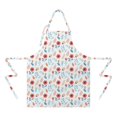 thumbnail image 2 of Pioneer Flower Floral Print Pattern Apron for Women and Men, Cotton Linen Waterproof with Pockets, Adjustable, 33x27 Inch for Kitchen, Gardening, BBQ, Salon, 2 of 6