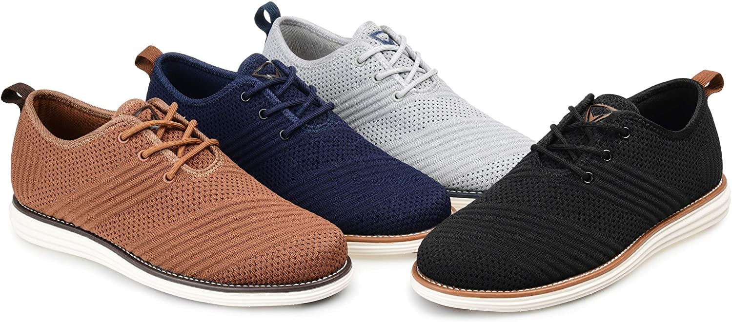 Vance Co. Mens Novak Tru Comfort Foam Knit Lace-up Round Toe Dress Shoe, Widths Available
