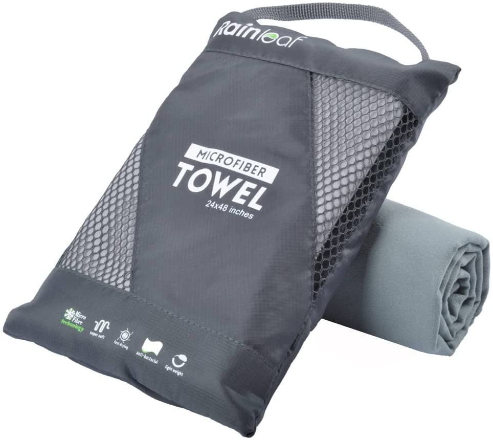 Rainleaf Microfiber Towel Perfect Travel & Sports &Beach Towel. Fast Drying Super Absorbent