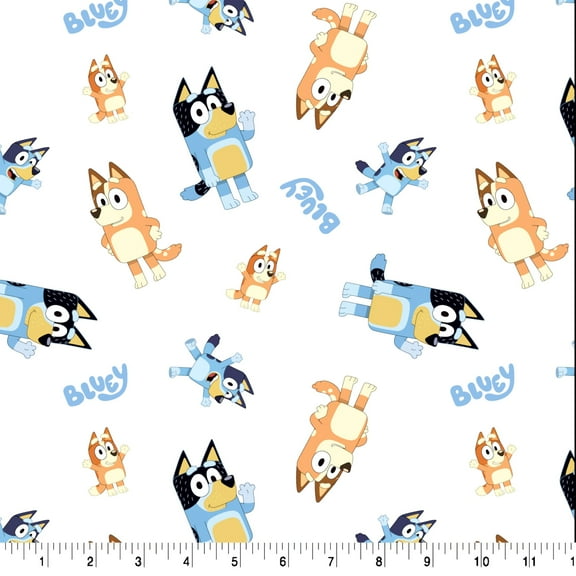 Springs Creative Bluey and Family Logo Toss Fat Quarter Fabric