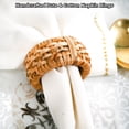 thumbnail image 5 of Set of 12 Handcrafted Napkin Rings - Plastic & Cane Round Napkin Holders for Dining Table Décor (Rustic Rattan), 5 of 8