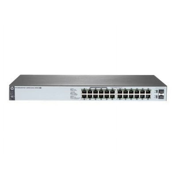 HPE PoE+ (185 W) (185W) (PoE+) 1820-24G-PoE+ - Commutateur - Géré - 12 x 10/100/1000 + 12 x 10/100/1000 + 2 x SFP Ethernet/Gigabit Rapide - Bureau, Montage en Rack, Montage Mural -