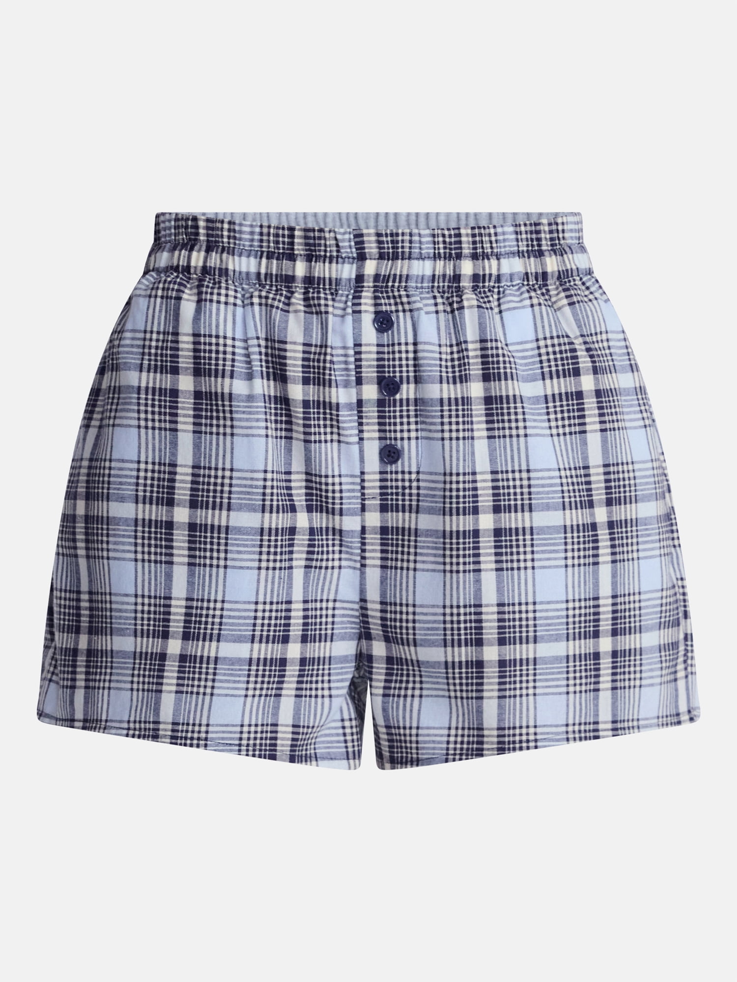 Women's and Women's Plus Size XXS-4X No Boundaries Cotton Boxer Shorts with Rollover Waist, 3.5'' Inseam