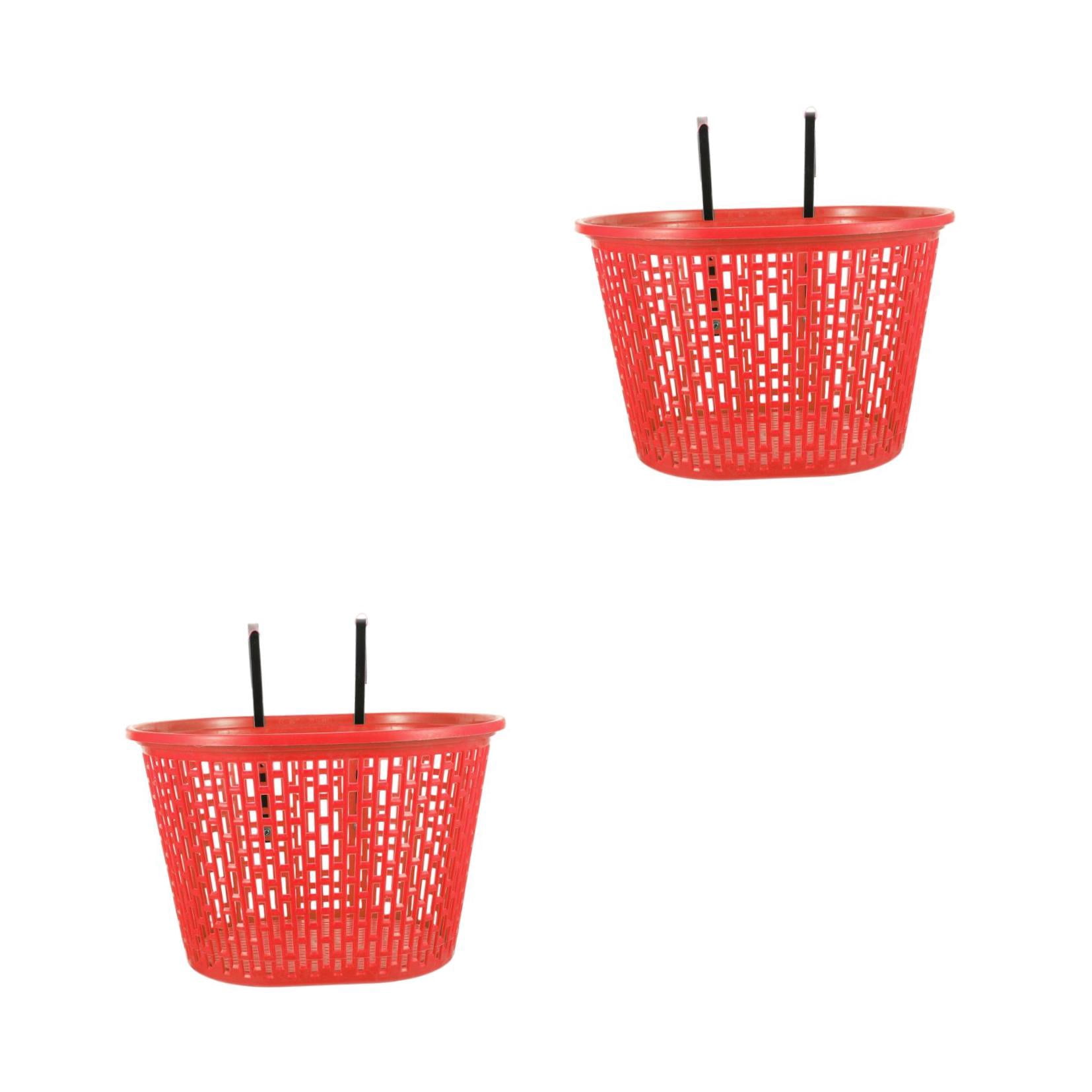 Masteelf 2pcs Front Bike Basket Handlebar Basket for Mountain Bike Accessories Bike Frame Basket Dark Red